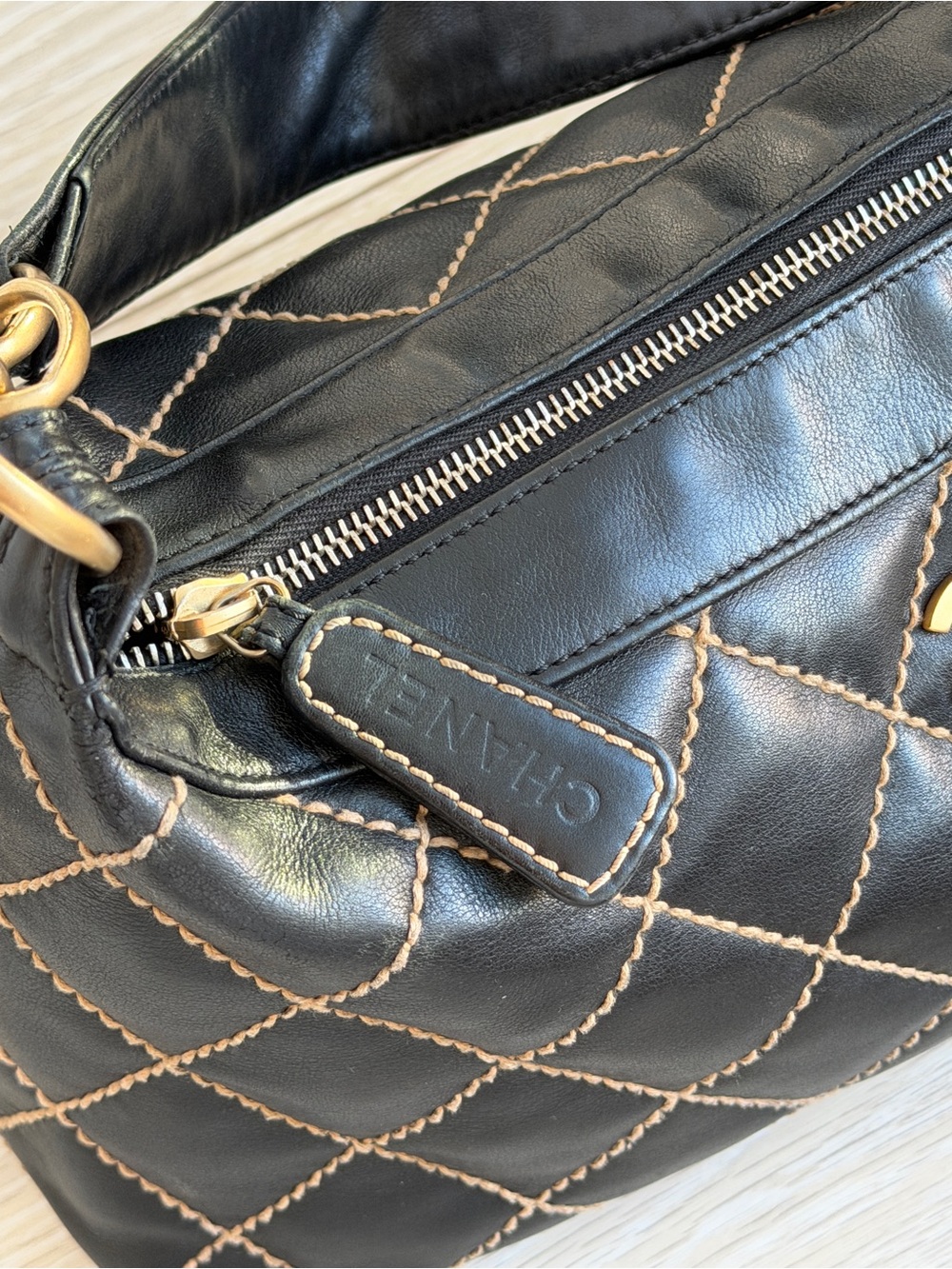 Chanel Black Wild Stitch Leather Hobo Bag with Gold Hardware - Picture 5 of 7